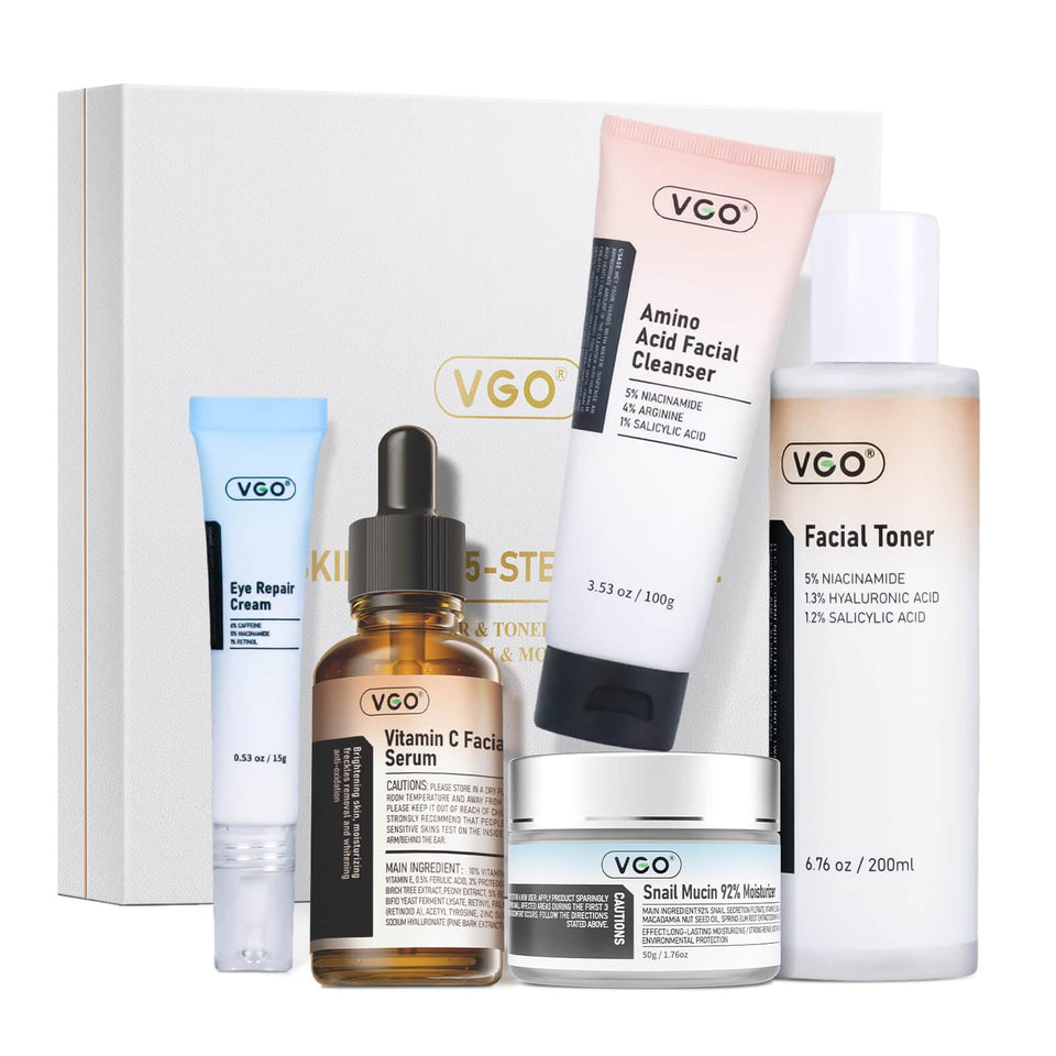 VGO Skin Care Set cleanser pump bottle for gentle cleansing and hydration