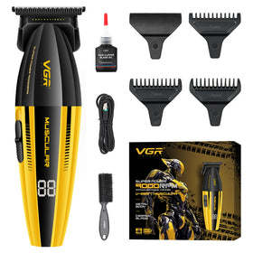 VGR 285T trimmer blade close-up shows sharp ceramic and DLC edge for clean lines.