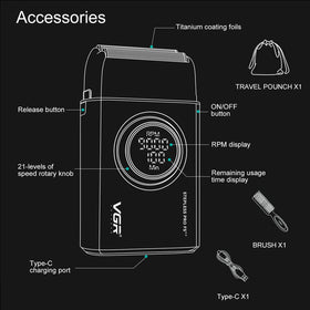VGR 377 cordless operation lasts up to 100 minutes for flexible grooming