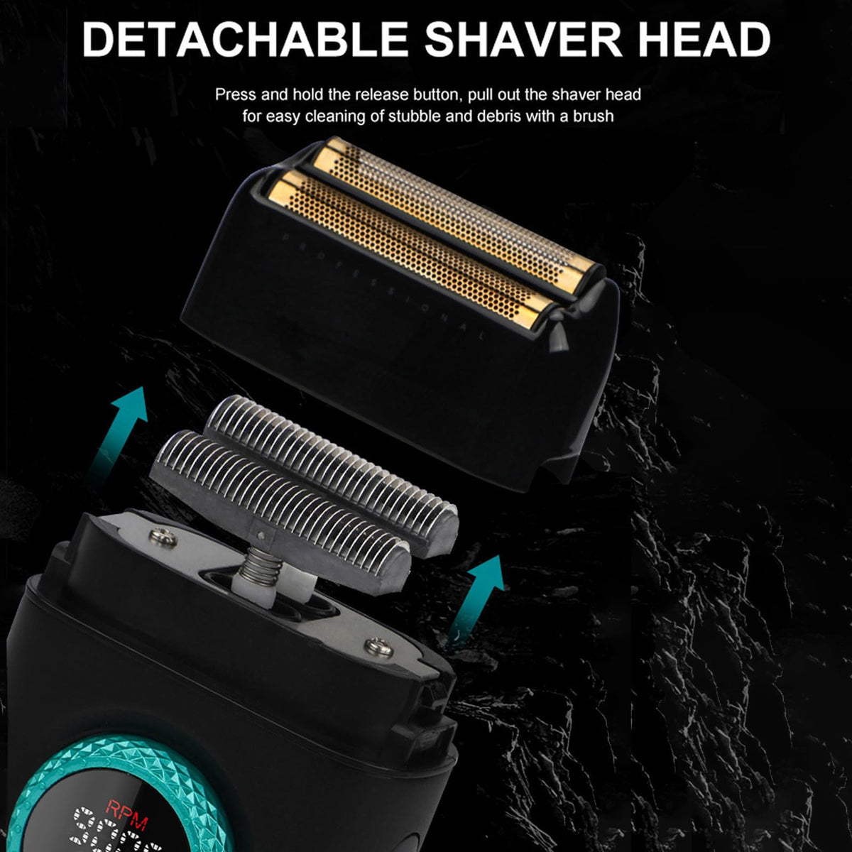 VGR 377 shaver demonstrating the 21-speed motor for quick facial hair control.