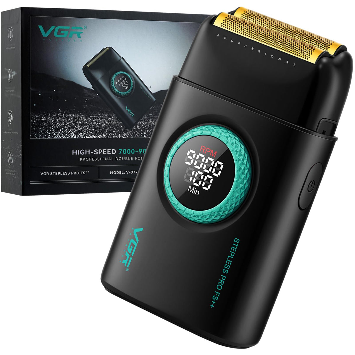 VGR 377 foil shaver front view highlights premium design for daily grooming