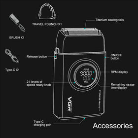 VGR 378 cordless operation with up to 100 minutes runtime.