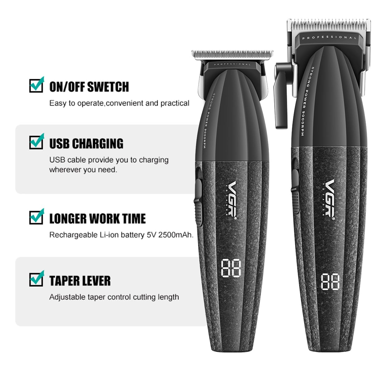 VGR 640 cordless barber kit with 9000 RPM for fast, flexible cuts