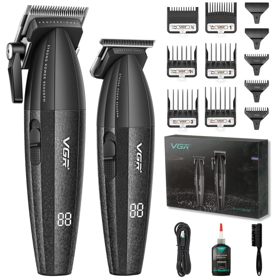 VGR 640 professional clippers in hand for precise, comfortable grooming on demand