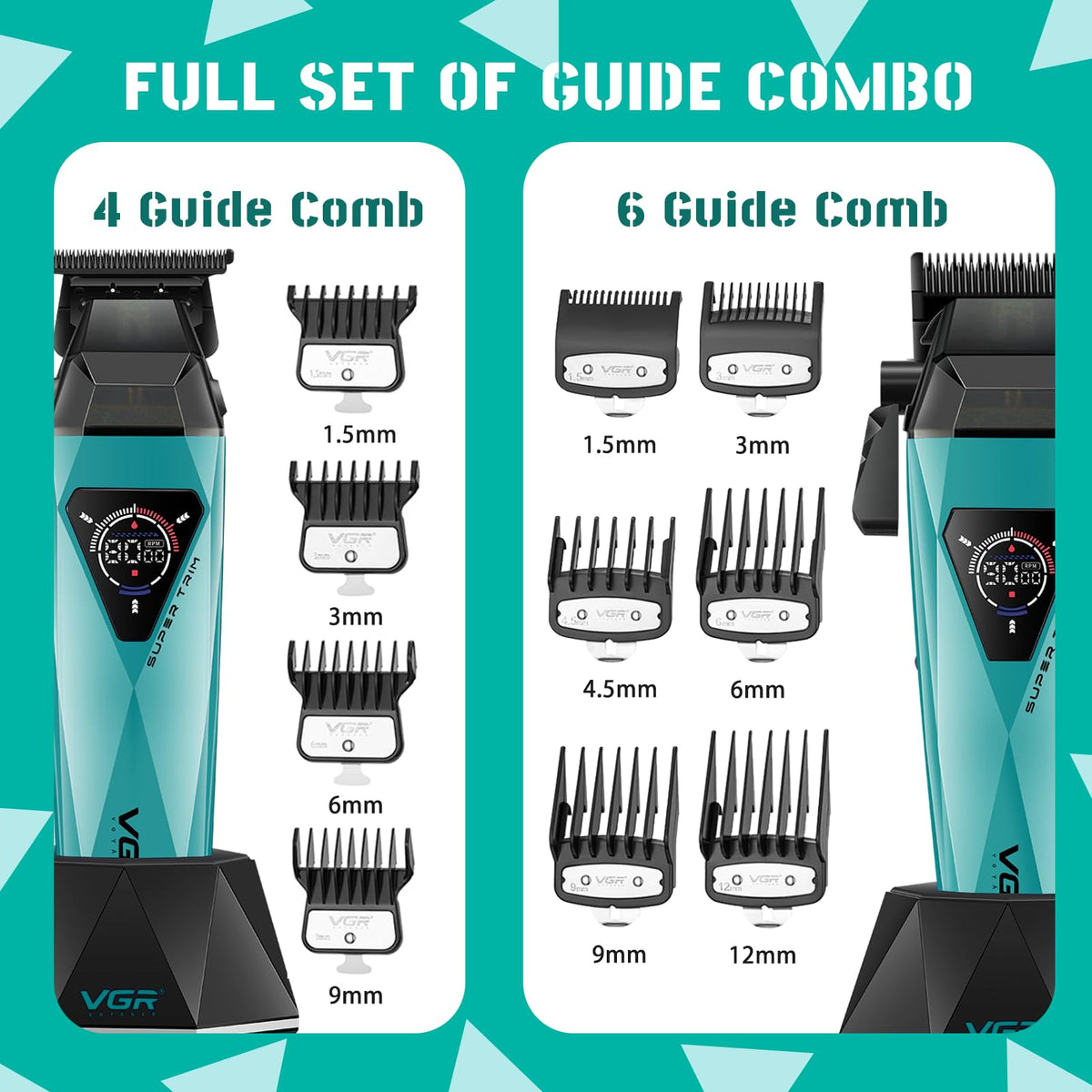 VGR 877S3 all-in-one grooming kit includes three units and accessories.