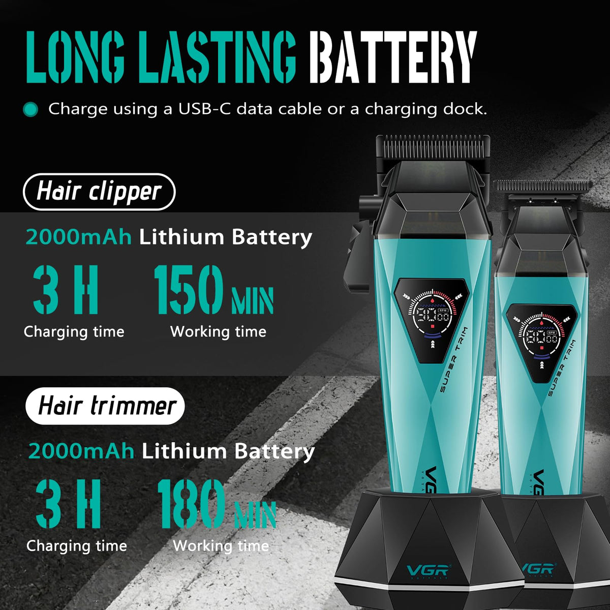 VGR 877S3 ceramic and metal injection blades stay cool on skin.