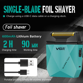 VGR 877S3 titanium-coated shaver foils for close, gentle shaving.