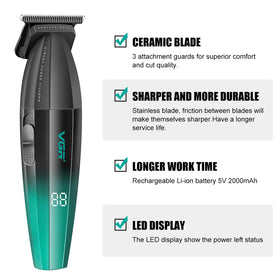 VGR 906 Fresh Fade trimmer side view highlighting slim, ergonomic design for easy handling