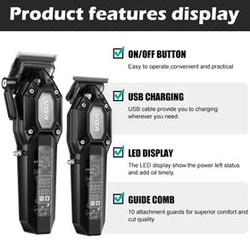 VGR precision trimmer with zero-gap blade for clean edges and detailing