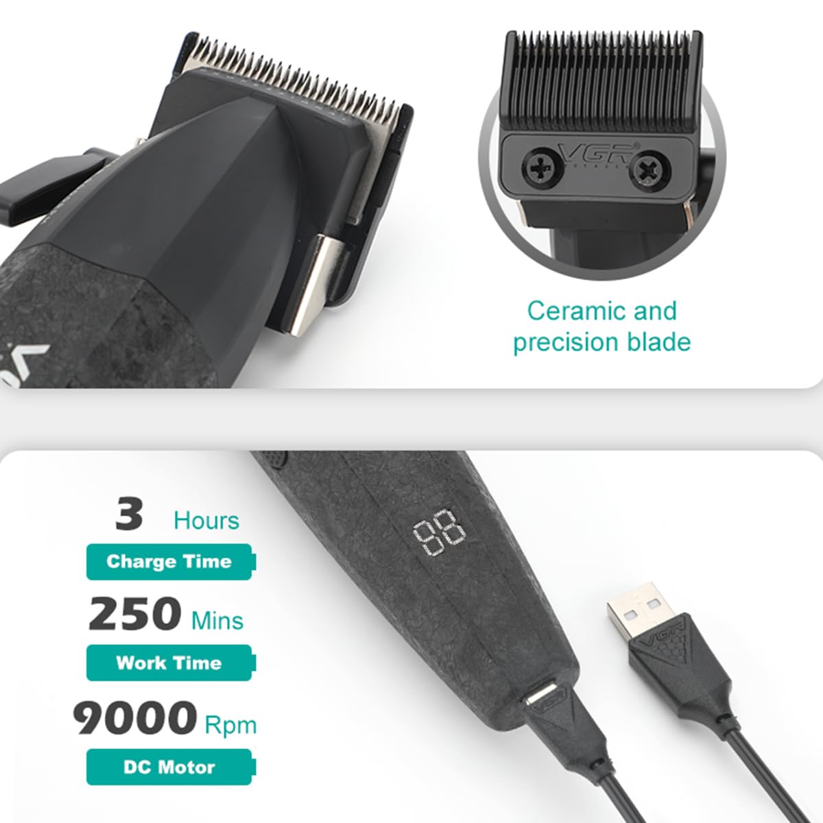VGR 640S3 trimmer guards cover 1 to 3 mm trimming.