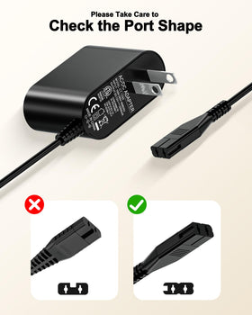 vhbw extended 5.9ft charging cord enables flexible charging in any grooming space.