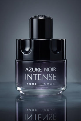 Viaan Krishna Azure Noir Intense textured packaging signals a luxurious gift-ready scent.