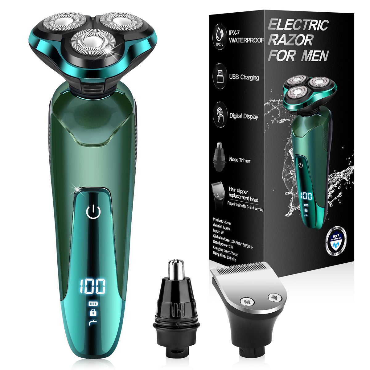 Viatia razor with 3D floating heads for a close, comfortable shave.