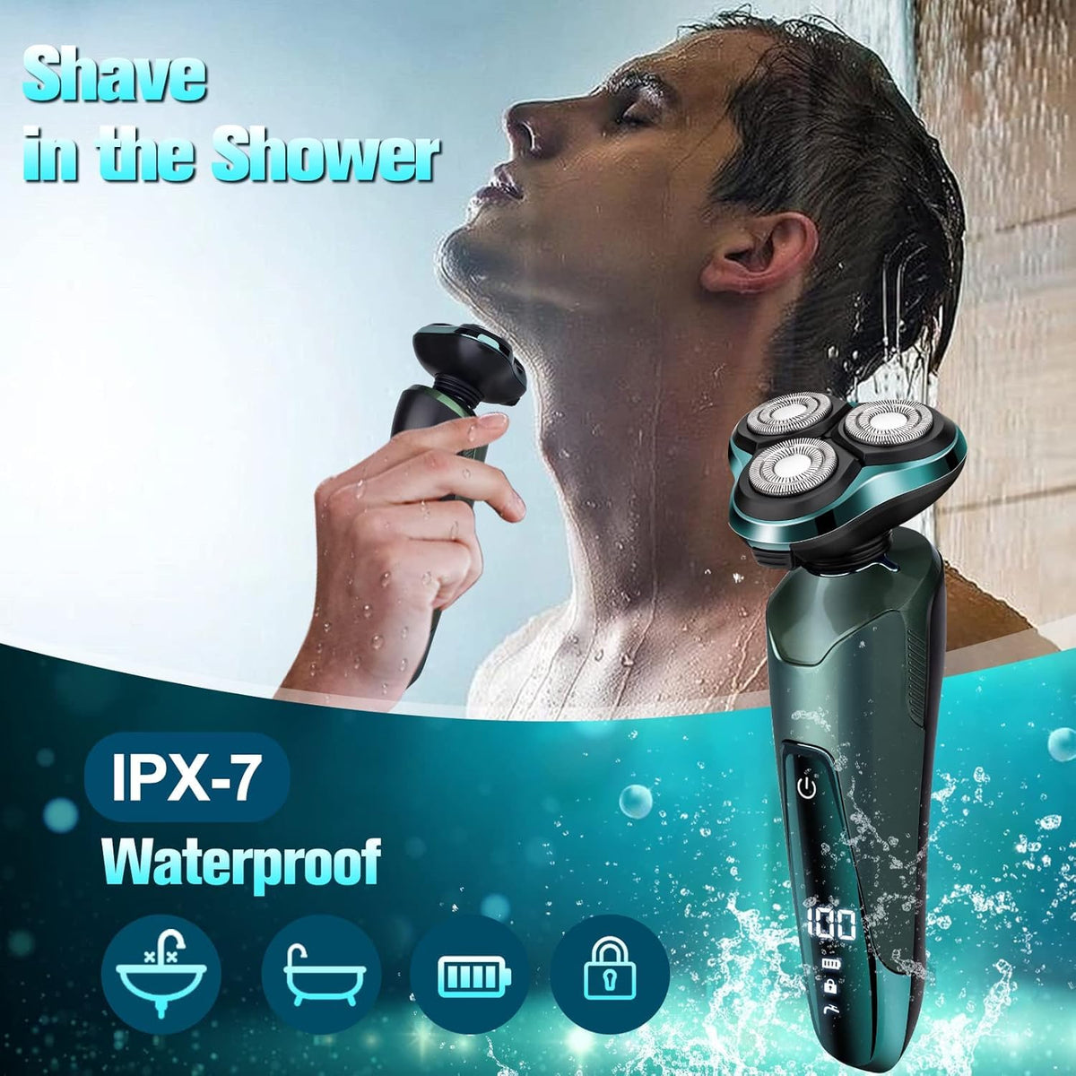 Viatia razor with two detachable heads for shaving and trimming.