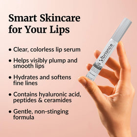 Vibriance Hydrating Lip Volumizer application on lips demonstrates instant plump look and smoothness.