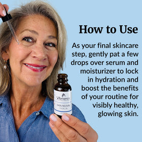 Vibriance Skin Revival Facial Oil bottle highlights camellia and sea buckthorn for nourishment.