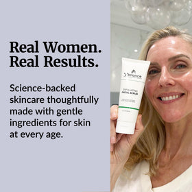 Vibriance Ultra-Gentle Face Scrub after rinse leaves refreshed skin.