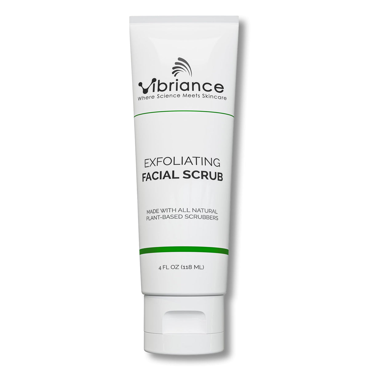 Vibriance Ultra-Gentle Face Scrub jar closeup showing creamy texture for gentle exfoliation.