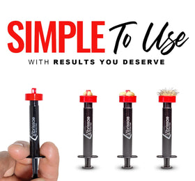 Vibrissae warm wax injection image demonstrates easy Let Set Pull use