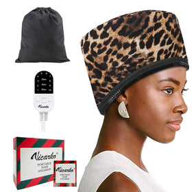 VICARKO Hair Steamer full-coverage cap for even conditioning.