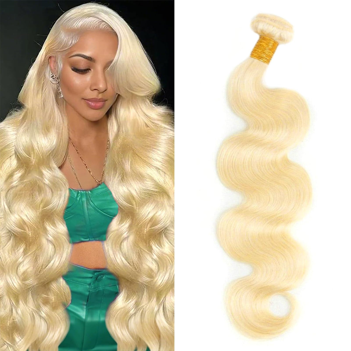 VICYAO 613 Blonde Body Wave Bundle Pack blending naturally with hair texture