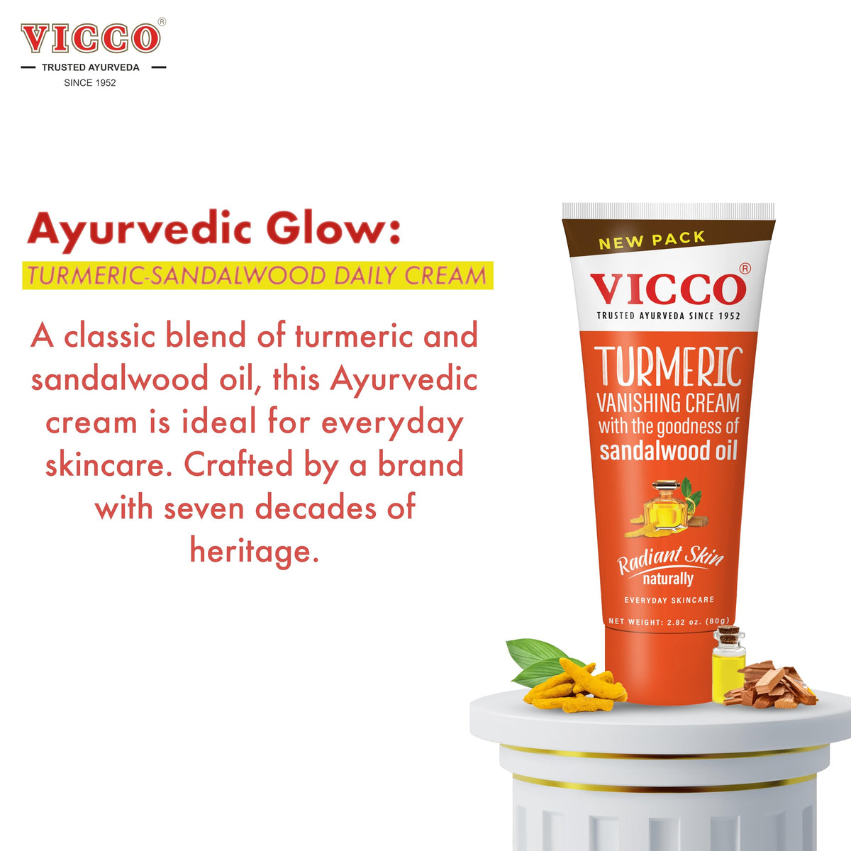 Vicco Turmeric Vanishing Cream vegan formula for cruelty-free daily skincare