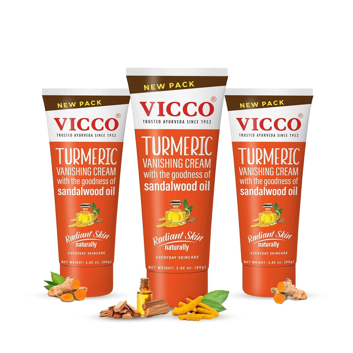 Vicco Turmeric Vanishing Cream tube showing smooth daily hydration