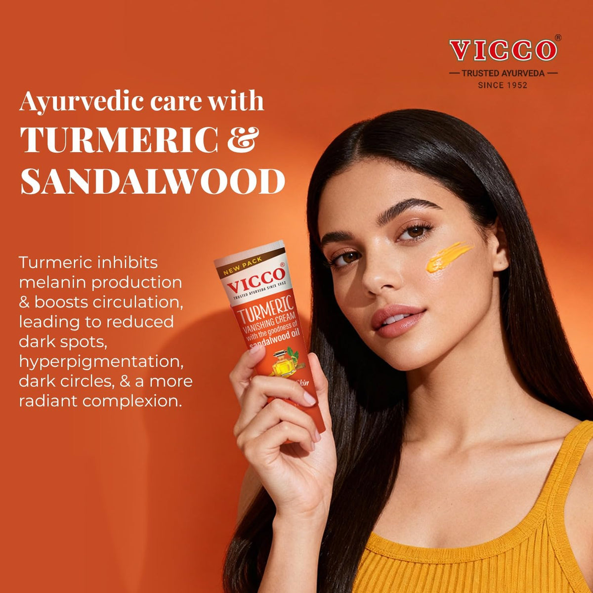 Three tubes of Vicco Turmeric Vanishing Cream for home and travel