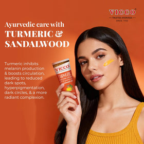 Three tubes of Vicco Turmeric Vanishing Cream for home and travel