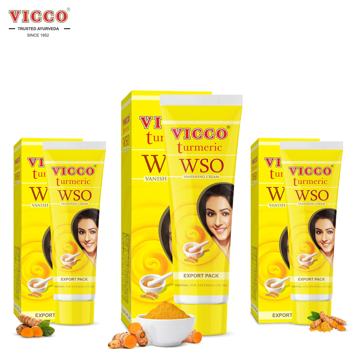 Vicco Turmeric WSO cream texture close-up shows lightweight absorption.