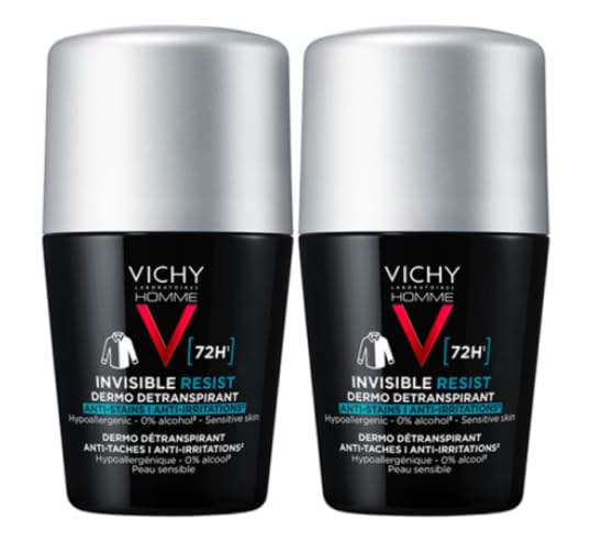 Vichy Homme Invisible Resist roll-on for men provides all-day sweat and odor protection with a mark-free finish.