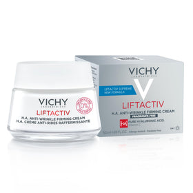 Daily-use application of VICHY LiftActiv H.A cream for routine skincare.