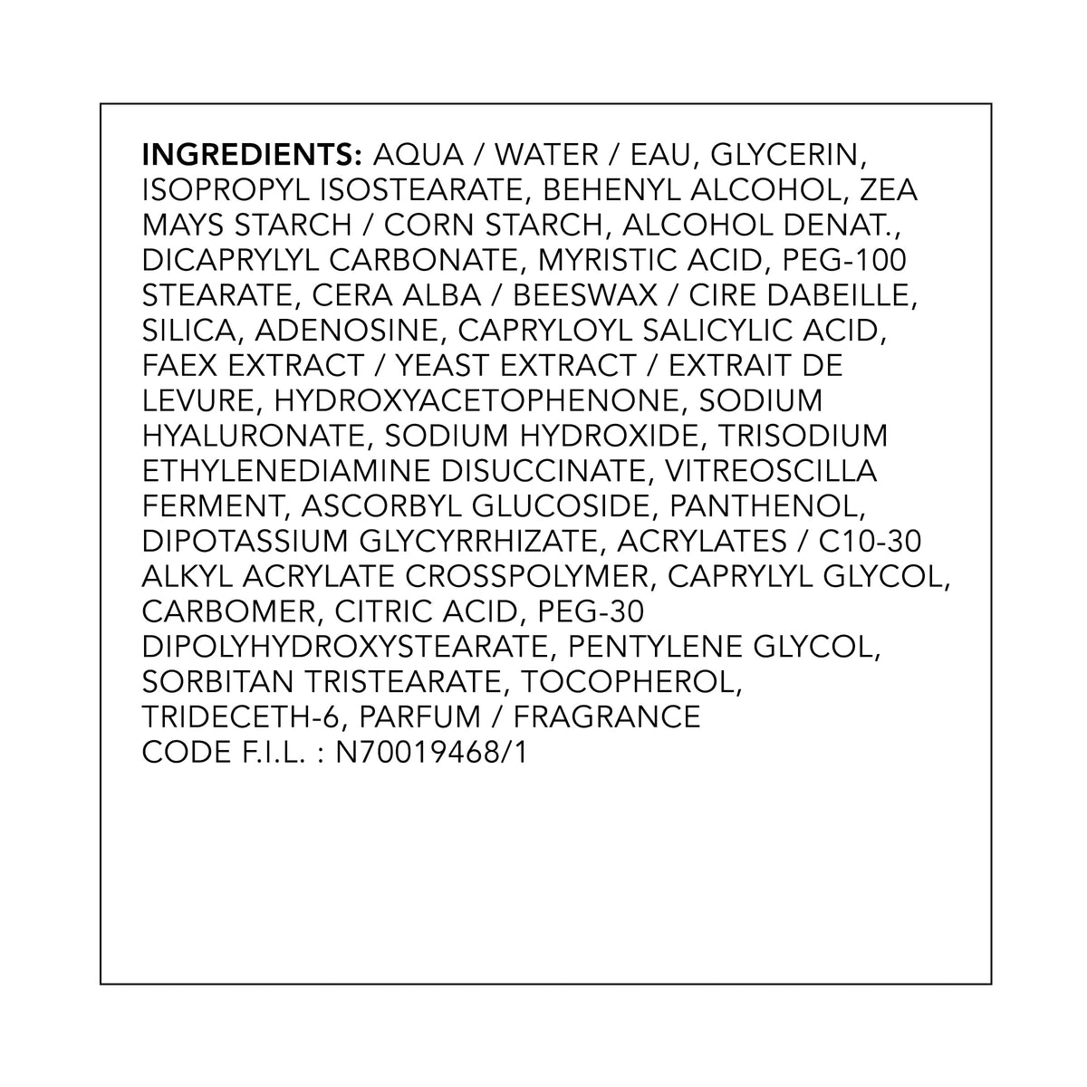 Dermatologist-tested VICHY LiftActiv H.A cream label on packaging.