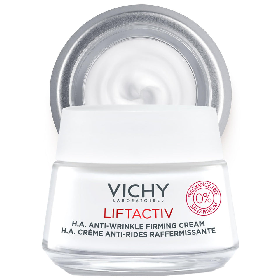 VICHY LiftActiv H.A fragrance-free cream in a tube for sensitive skin and daily hydration.