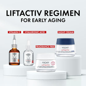VICHY LiftActiv H.A cream demonstrating wrinkle-smoothing appearance.