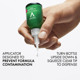 Bottle label of Vichy Normaderm BHA serum indicating safety testing