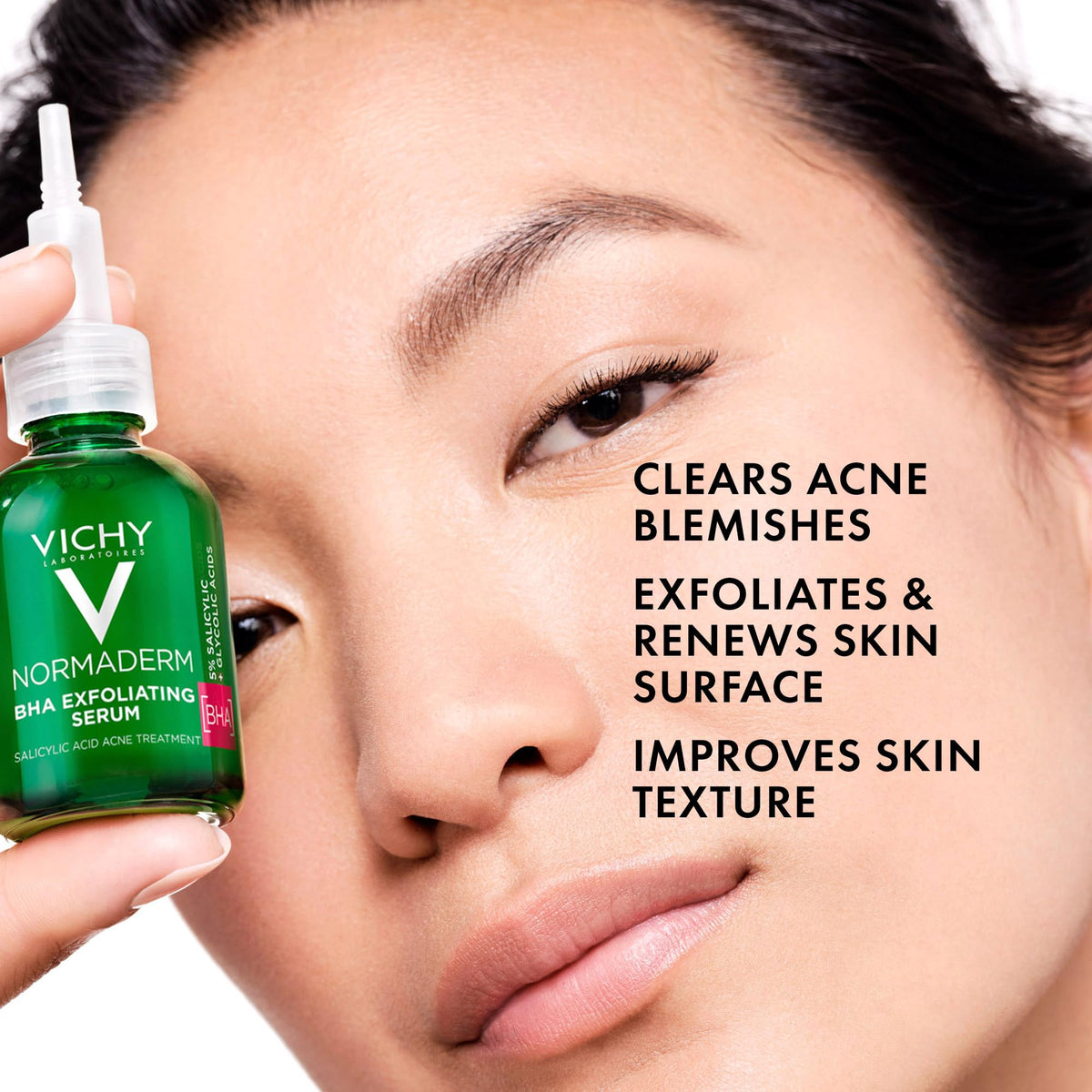 Vichy Normaderm BHA serum dropper application for precise use