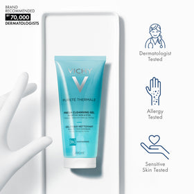 Vichy Pureté Thermale makeup removal step image showing smooth foam