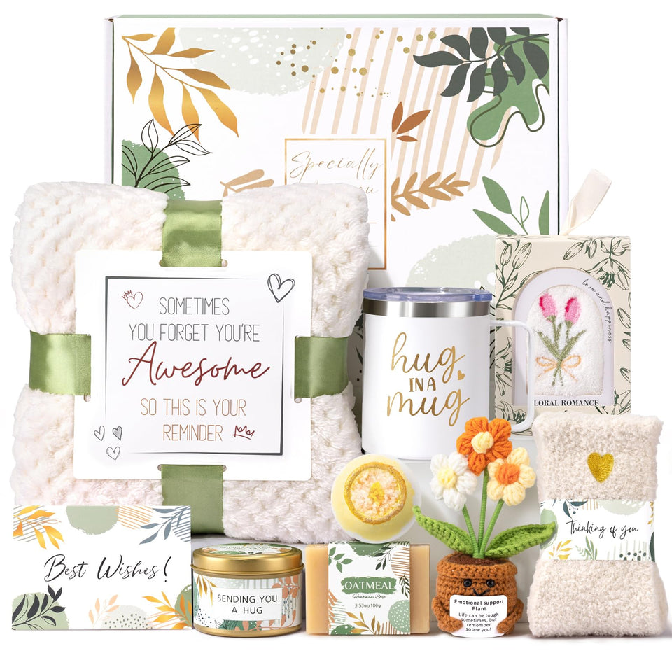 Victdom Get Well Soon gift box with cozy throw for warmth and comfort