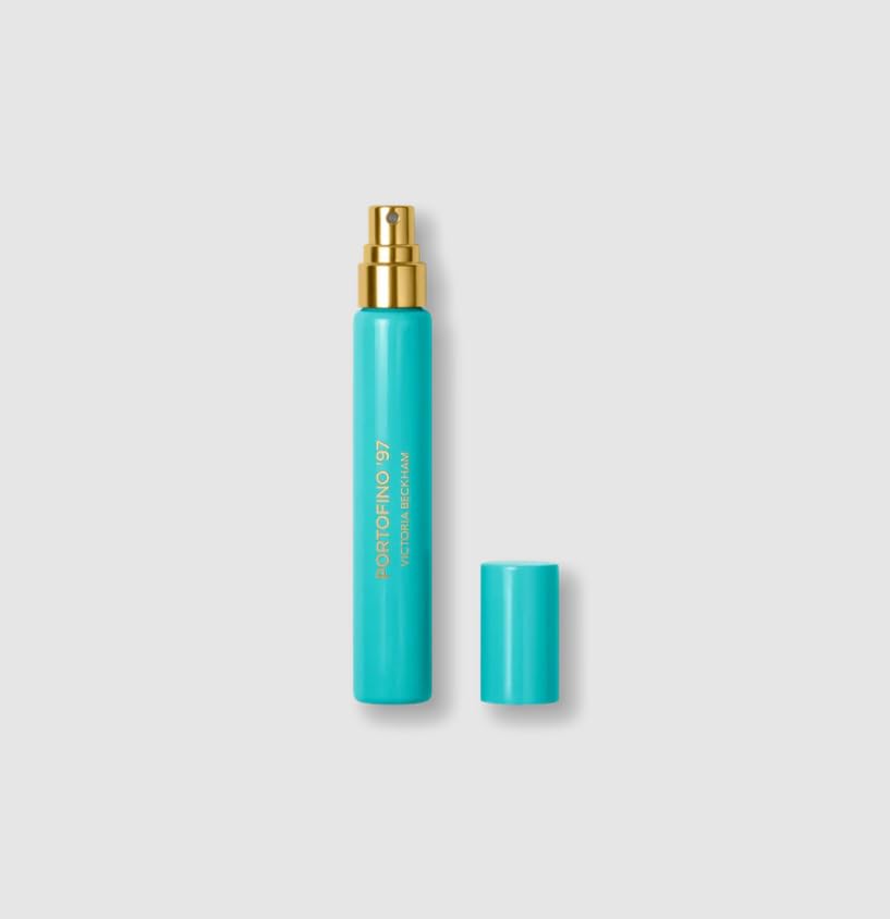 Victoria Beckham Portofino ’97 travel spray cap, ready for on-the-go fragrance moments.