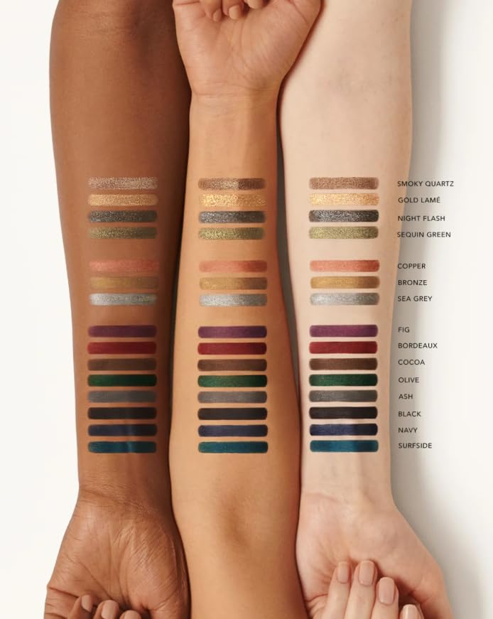 Victoria Beckham Fig eyeliner swatch along lash line for longwear look