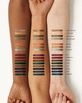 Victoria Beckham Fig eyeliner swatch along lash line for longwear look