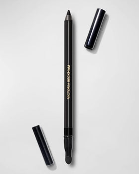 Victoria Beckham satin kajal eyeliner in black with longwear, smudge-proof finish.