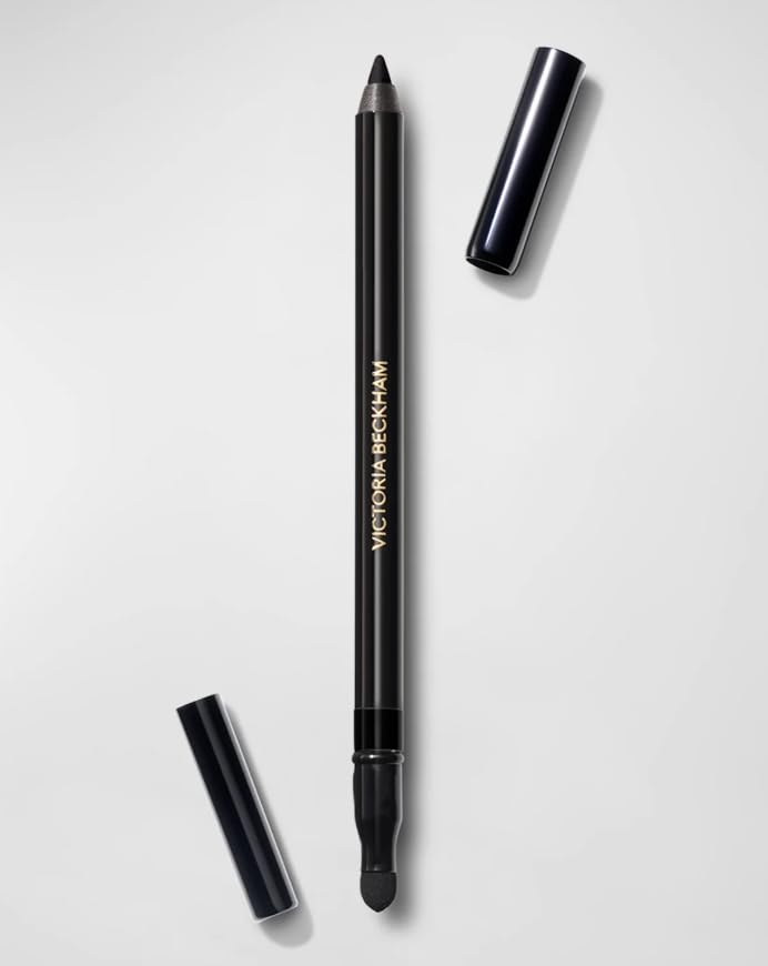 Victoria Beckham satin kajal eyeliner in black with longwear, smudge-proof finish.