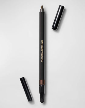 Victoria Beckham Satin Kajal Cocoa eyeliner swatch showing rich color payoff and smooth texture.