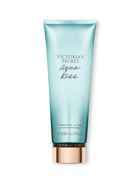 Victoria's Secret Aqua Kiss fragrance lotion bottle with light moisture.