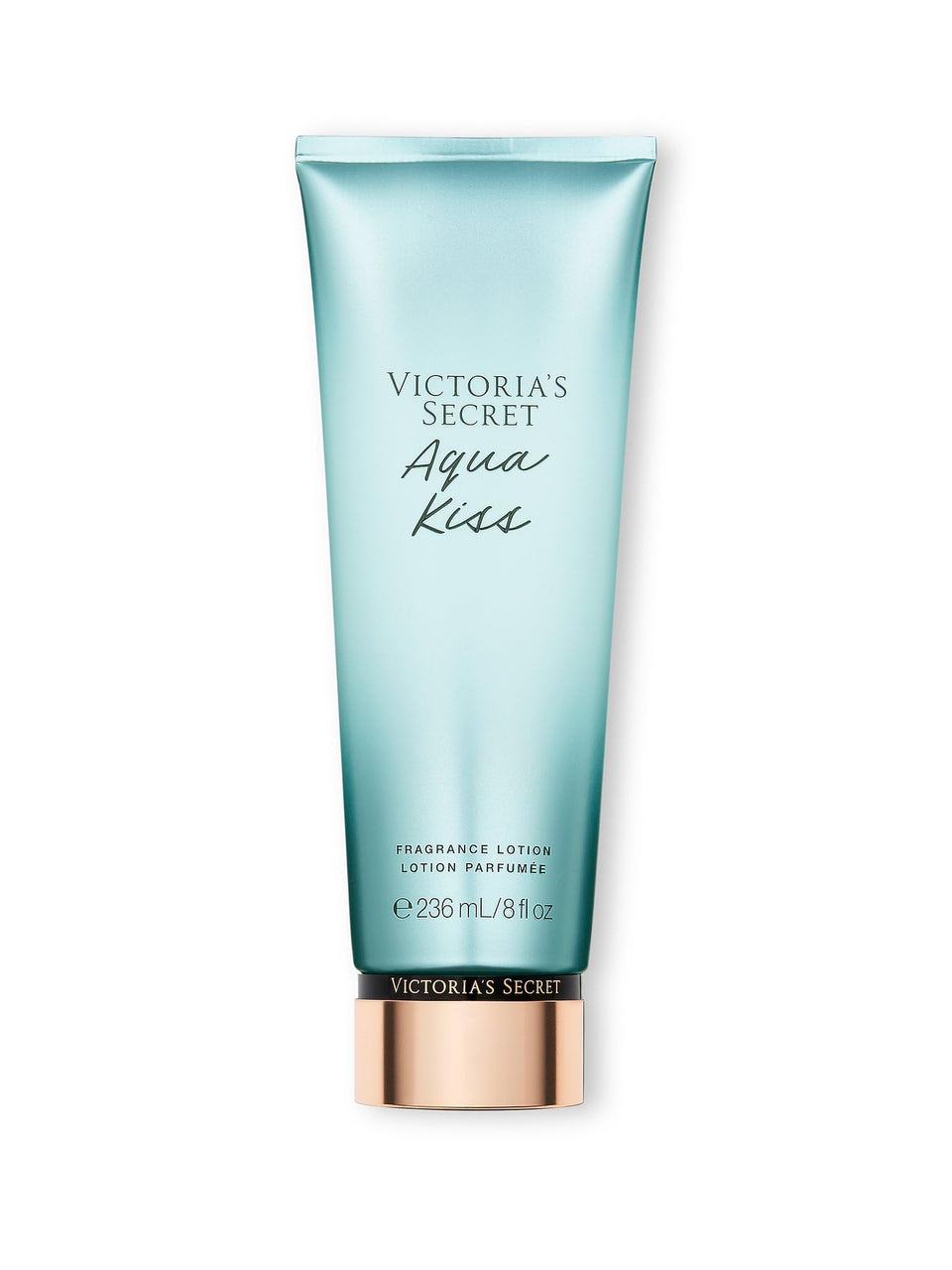 Victoria's Secret Aqua Kiss fragrance lotion bottle with light moisture.