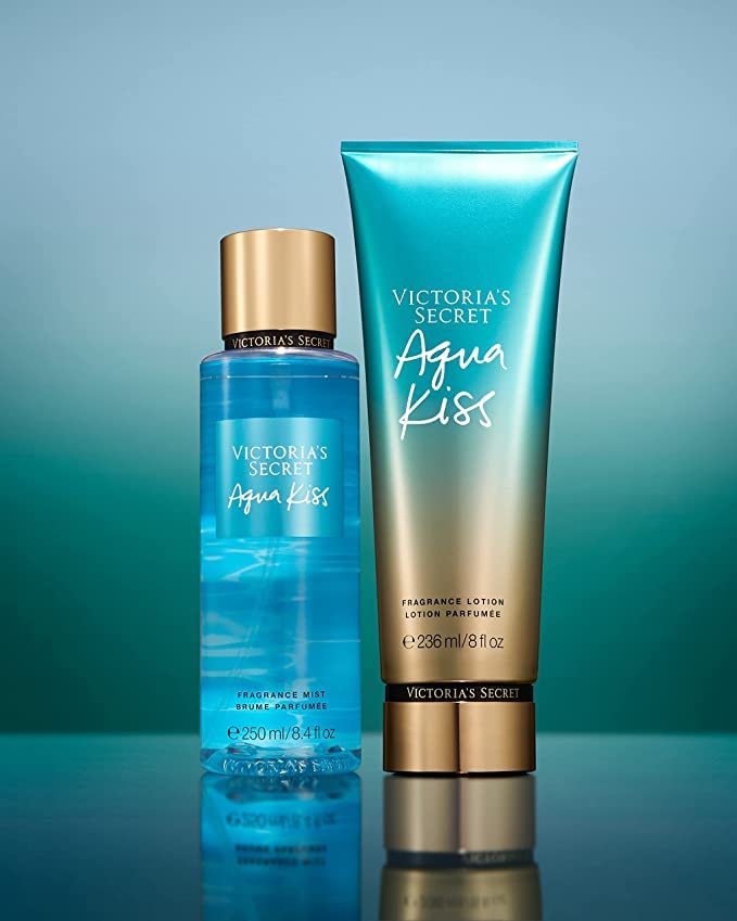 Victoria's Secret Aqua Kiss set packaging highlighting the duo.