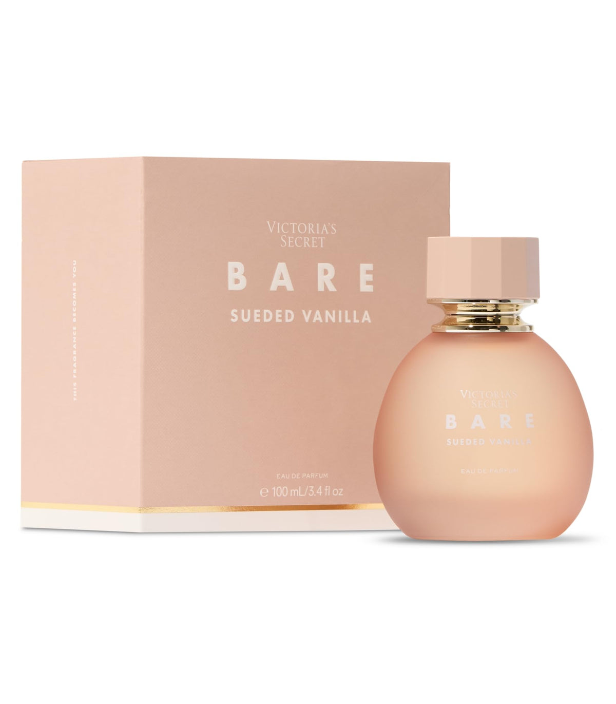 Victoria's Secret Bare EDP bottle highlighting velvety vanilla warmth for daily wear