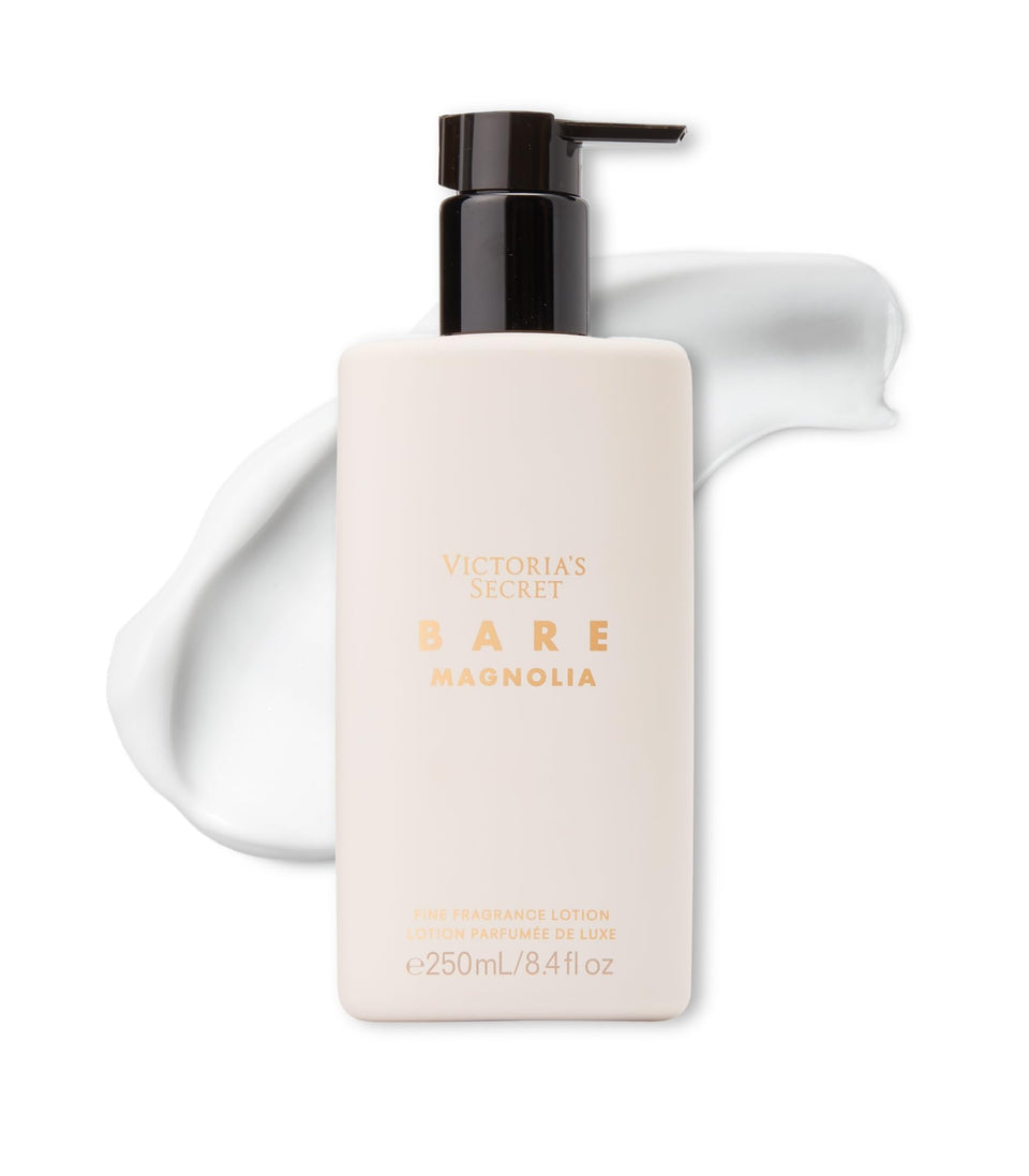 Victoria's Secret Bare Magnolia lotion bottle with orange flower notes for light hydration.